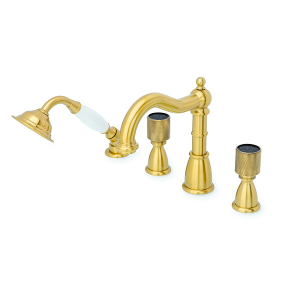 Смеситель для ванны Boheme Royal Cristal 391-Royal/CRST black, бронза фото 