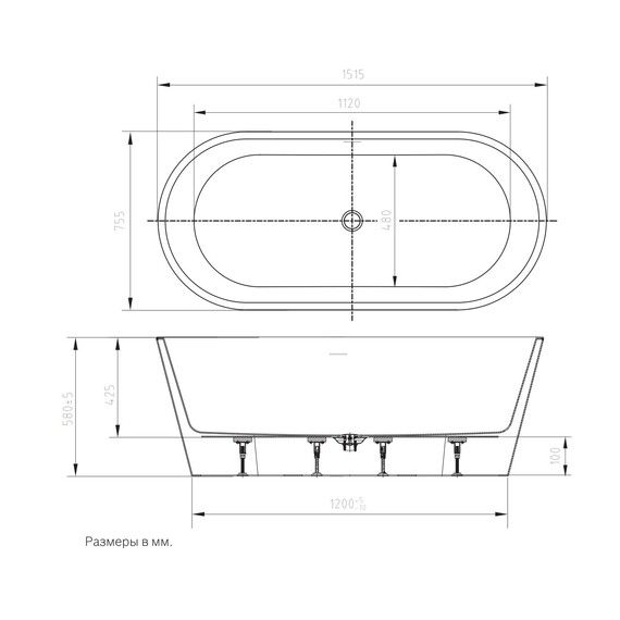 Ванна отдельностоящая Art&Max Torino 150x75 см AM-TORINO-1520-750 фото 7