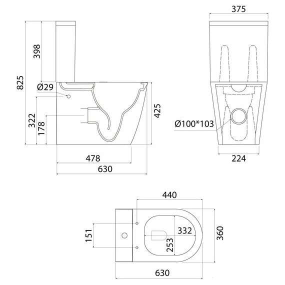 Унитаз-компакт безободковый Iddis Slide SLIRDSEi24 с крышкой микролифт (система смыва Торнадо) фото 14