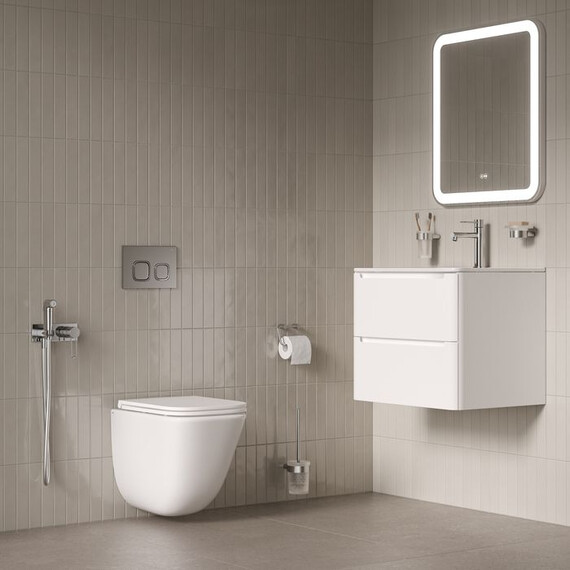 Унитаз подвесной безободковый Iddis Torr TOQFDSEi25 с тонкой крышкой микролифт (система смыва Торнадо) фото 8