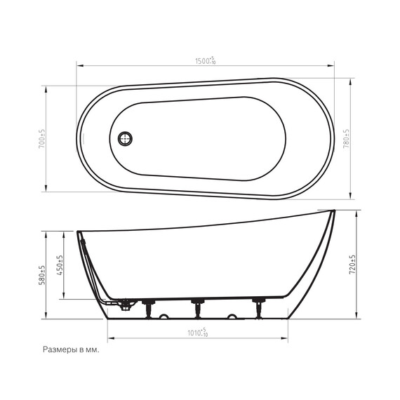 Ванна отдельностоящая Art&Max Tito 150x78 см AM-TITO-1500-780 фото 9