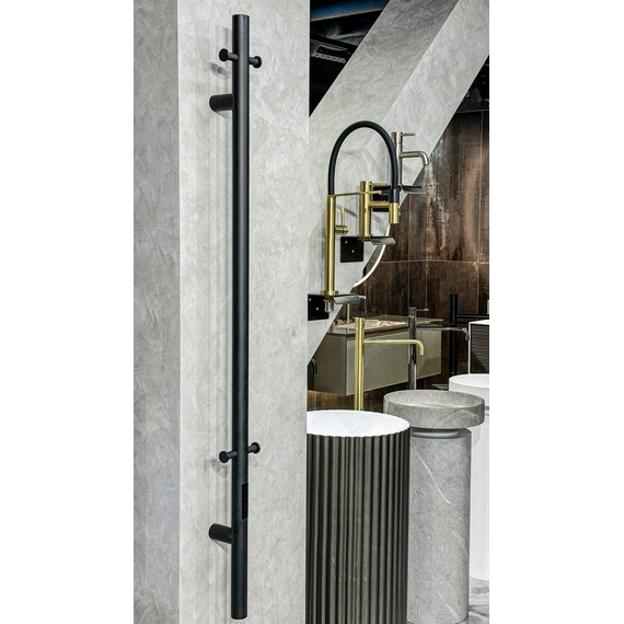 Полотенцесушитель электрический Boheme Uno П1 1500 мм 726-B, чёрный фото 2