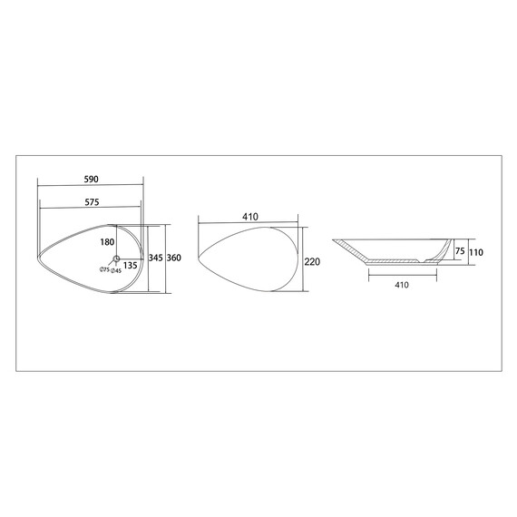 Раковина-чаша Abber Bequem 59 см AC2117 фото 8