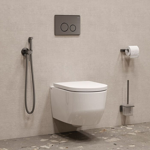 Набор для гигиенического душа Iddis Axes 005GMR0i08, графит матовый фото 4