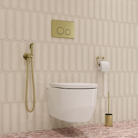 Набор для гигиенического душа Iddis Axes 005MGR0i08, золото матовое фото 2