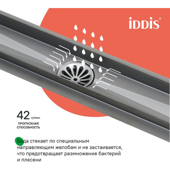 Трап Iddis Perfex 50 см 975B5GM20DZ, графит матовый фото 5