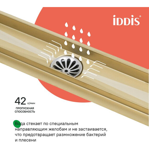 Трап Iddis Perfex 50 см 975B5MG20DZ, золото матовое фото 9