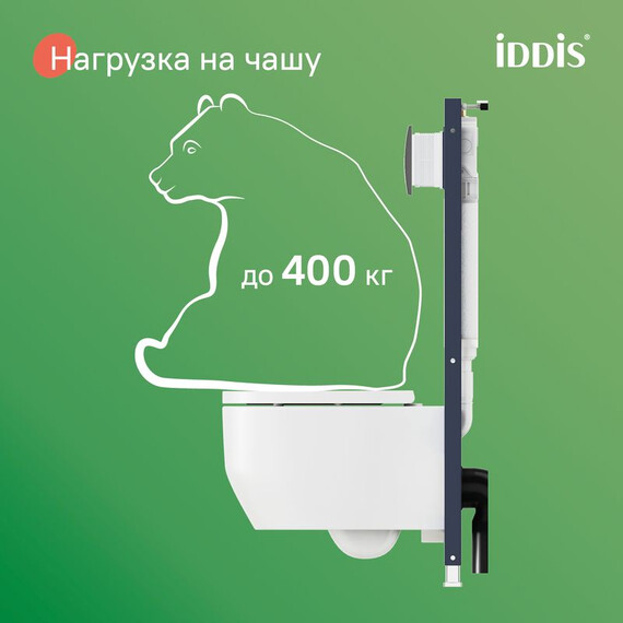 Инсталляция с подвесным безободковым унитазом комплект: Iddis Basic BASAI01i73 сиденье микролифт, крепление, кнопка смыва хром (система смыва Торнадо) фото 14
