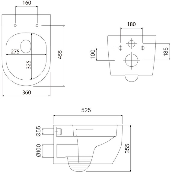Инсталляция с подвесным безободковым унитазом комплект: Iddis Basic BASAI01i73 сиденье микролифт, крепление, кнопка смыва хром (система смыва Торнадо) фото 17