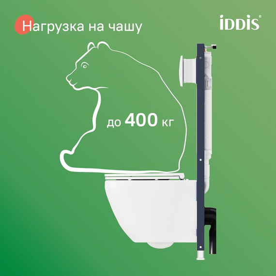 Инсталляция с подвесным безободковым унитазом комплект: Iddis Basic BASB030i73 сиденье микролифт, крепление, кнопка смыва белая фото 13