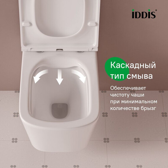 Инсталляция с подвесным безободковым унитазом комплект: Iddis Basic BASBI03i73 сиденье микролифт, крепление, кнопка смыва белая фото 2