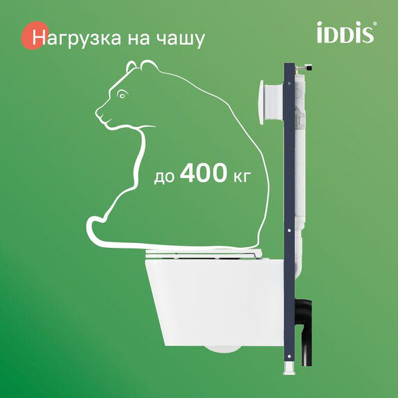 Инсталляция с подвесным безободковым унитазом комплект: Iddis Basic BASBI03i73 сиденье микролифт, крепление, кнопка смыва белая фото 15