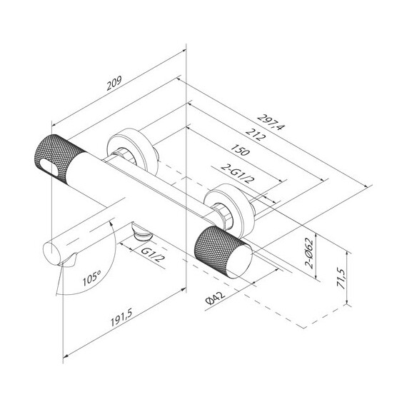 Смеситель для ванны Iddis Duna DUNGM02i74WA, графит матовый фото 10