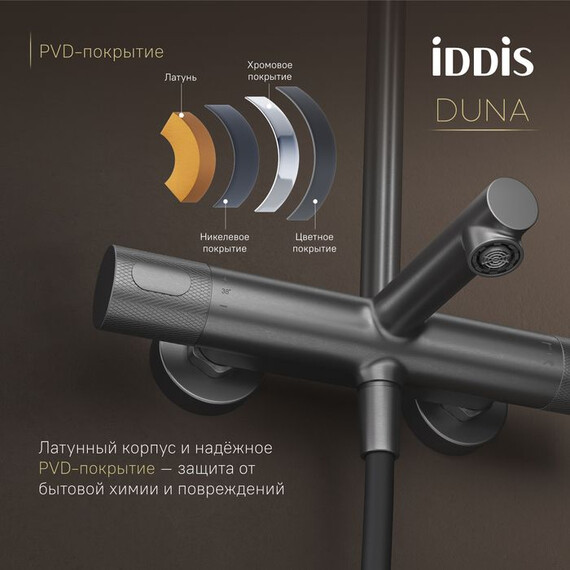 Душевая стойка Iddis Duna DUNGMSTi06, графит матовый фото 16