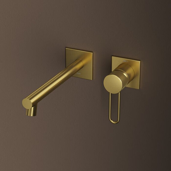 Смеситель для раковины настенный Iddis Duna DUNMG00i65, золото матовое фото 3