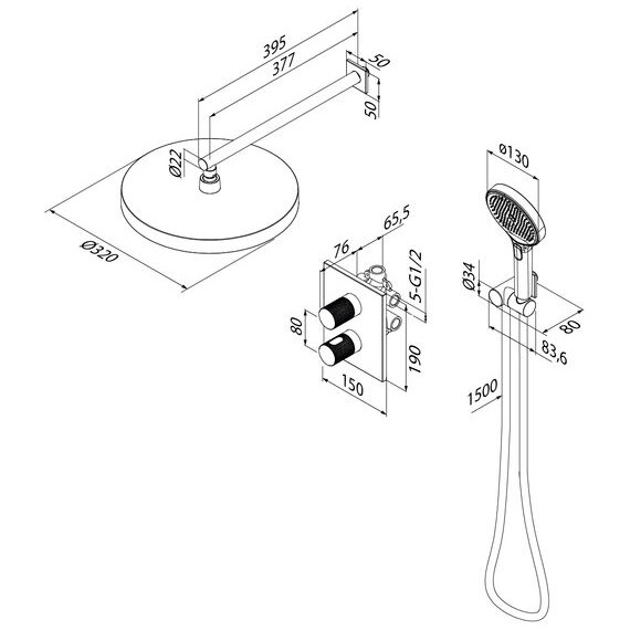 Душевая система для душа с термостатом Iddis Duna DUNMG0Ti67, золото матовое фото 17