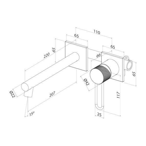 Смеситель для раковины настенный Iddis Duna DUNSB00i65 фото 7