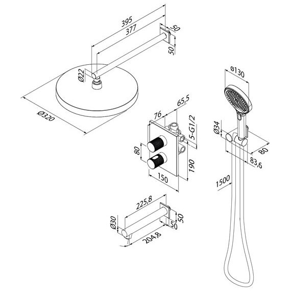 Душевая система для ванны с термостатом Iddis Duna DUNSBSTi68 фото 18