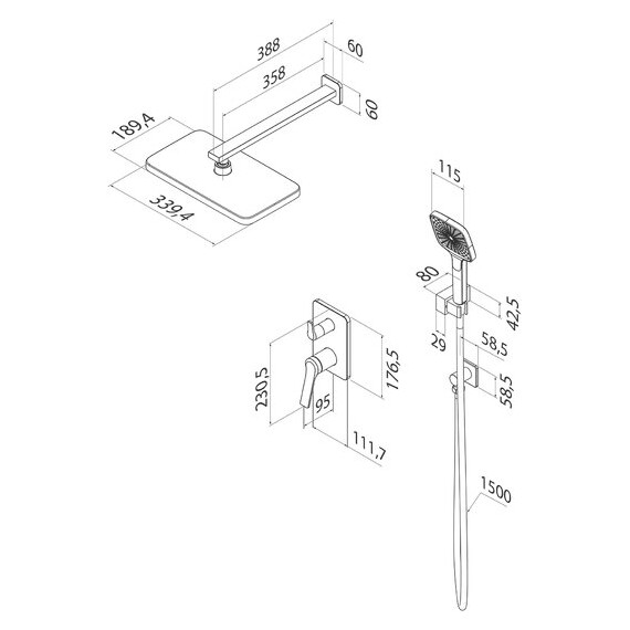 Душевая система для душа Iddis Parker PARBL02i67P, чёрный матовый фото 7