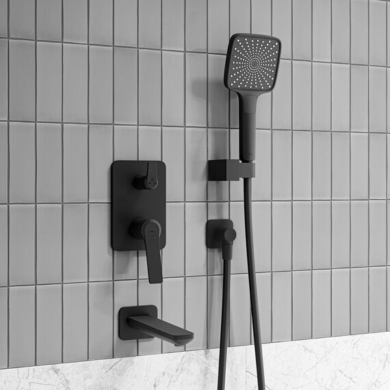 Душевая система для ванны Iddis Parker PARBL03i68, чёрный матовый фото 5