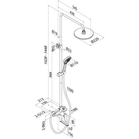 Душевая стойка Iddis Zodiac X ZDXSB3Fi06 фото 21