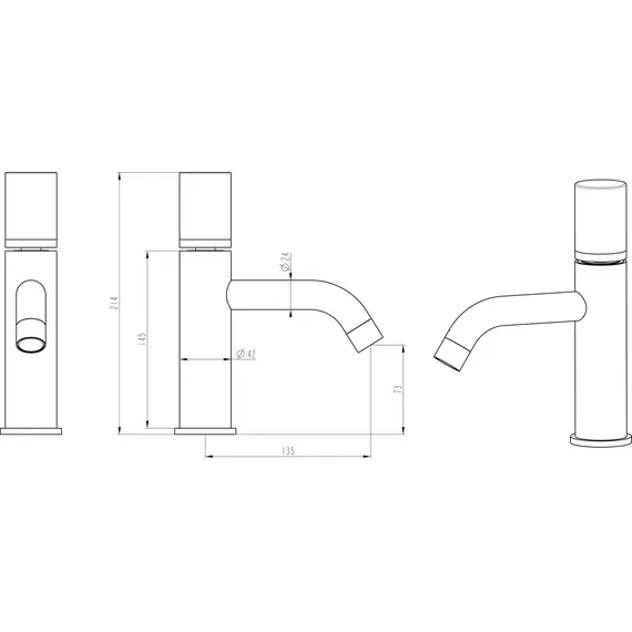 Смеситель для раковины Boheme Stick 121-CB, брашированная медь фото 2