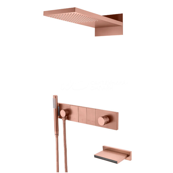 Душевая система для ванны Boheme Zodiac 132-2-CB (со скрытой частью) медь брашированная фото 