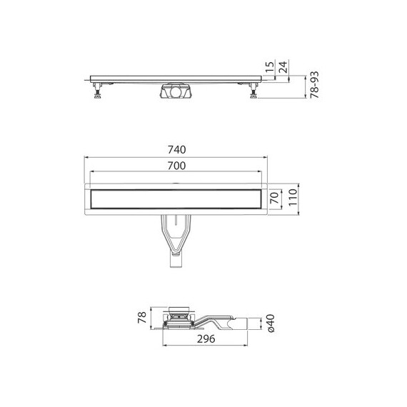 Трап Iddis Perfex 70 см 975B8SB00DZ (под плитку) фото 16