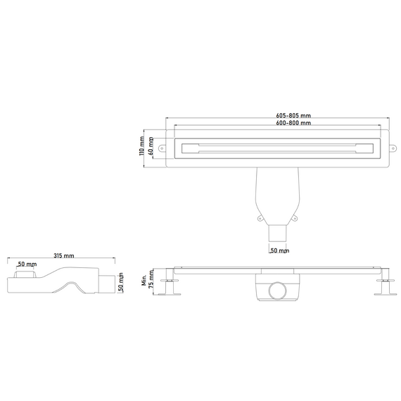 Трап Boheme Premium Trendy 60 см 983-60-GM, графит фото 3