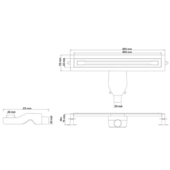 Трап Boheme Premium Trendy 80 см 983-80-BRB, бронза брашированная фото 3