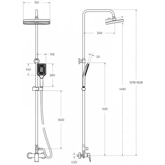 Душевая стойка BelBagno DUE-DOCM-CRM фото 9