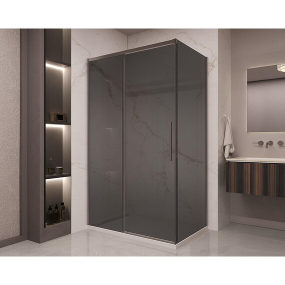 Душевое ограждение Vincea Stella 120x90 см VSR-1ST9012CGGM (стекло 8 мм) вороненая сталь/тонированное фото 2