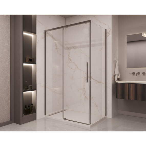 Душевое ограждение Vincea Stella 120x90 см VSR-1ST9012CLGM (стекло 8 мм) вороненая сталь/прозрачное фото 2