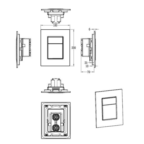 Кнопка смыва Wonzon & Woghand WW-IB256-BGM, тёмный графит фото 5