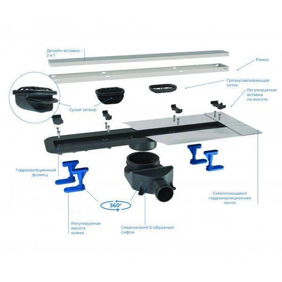 Трап Pestan (BETTOSERB) Confluo Premium Line 85 см 13100006, нержавеющая сталь (под плитку), Цвет производителя: хром, Размер трапа: 850 фото 2