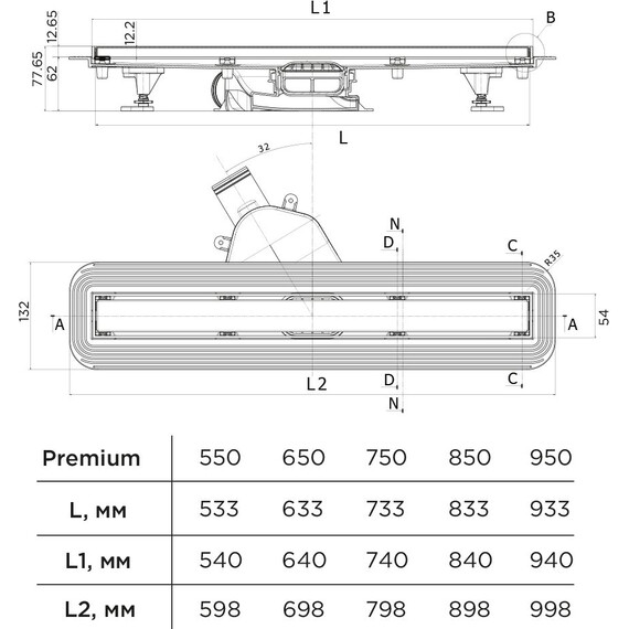Трап Pestan (BETTOSERB) Confluo Premium Line 95 см 13100007, нержавеющая сталь (под плитку), Цвет производителя: хром, Размер трапа: 950 фото 5