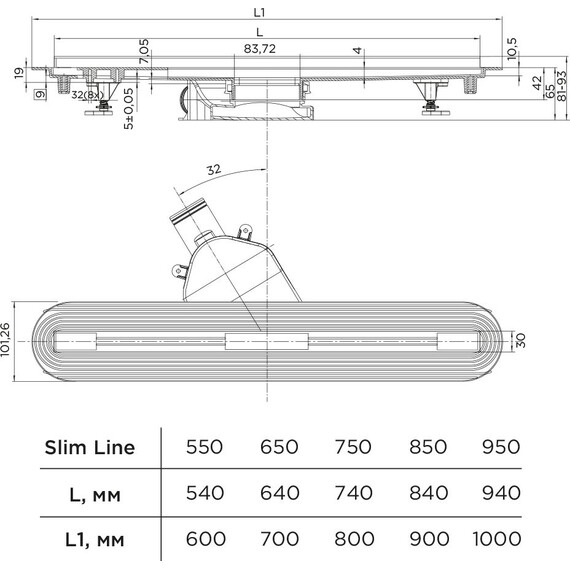 Трап Pestan (BETTOSERB) Confluo Slim Line 65 см 13100033, нержавеющая сталь фото 5