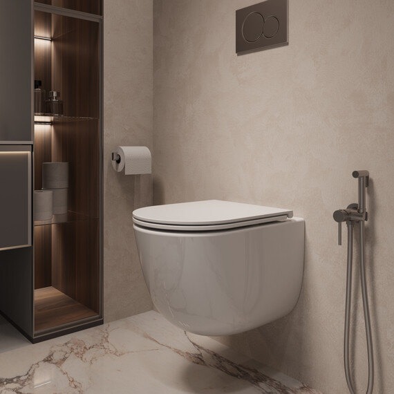 Унитаз подвесной безободковый Vincea Intero VT1-57TFS с ультратонкой крышкой микролифт (Система смыва торнадо) фото 7