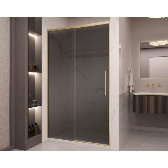 Душевая дверь Vincea Stella 120 см VDS-1ST120CGG (стекло 8 мм) брашированное золото/тонированное фото 2