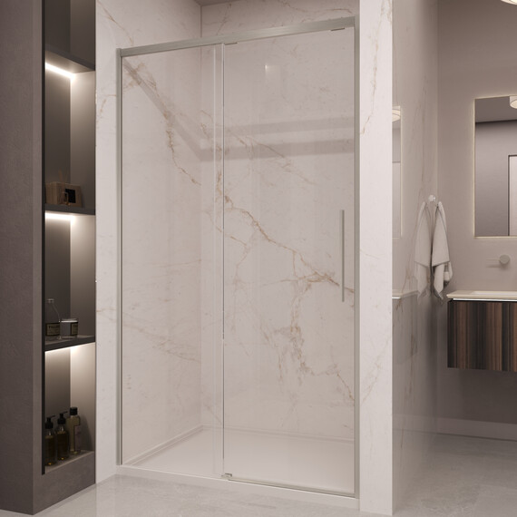 Душевая дверь Vincea Stella 120 см VDS-1ST120CLBN (стекло 8 мм) брашированный никель/прозрачное фото 