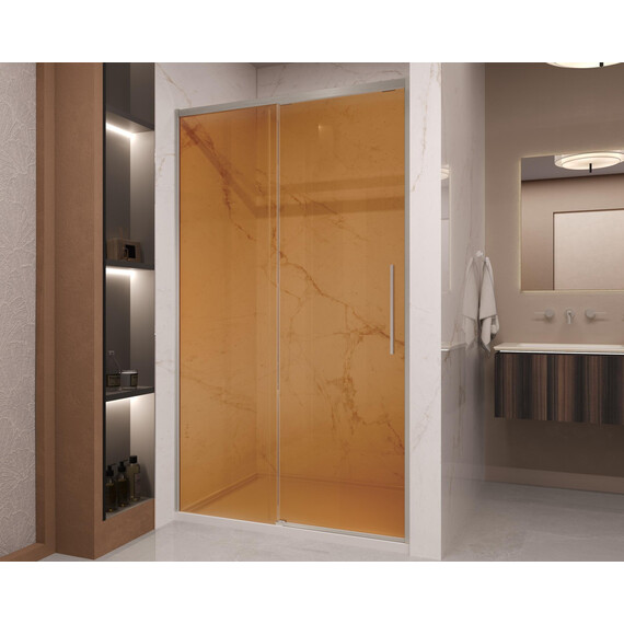 Душевая дверь Vincea Stella 120 см VDS-1ST120GSBN (стекло 8 мм) брашированный никель/янтарь фото 2