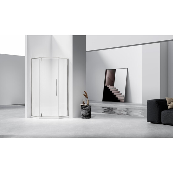 Душевое ограждение Vincea Slim-N 90x90 см VSP-4SN900CLBN, брашированный никель/прозрачное фото 2