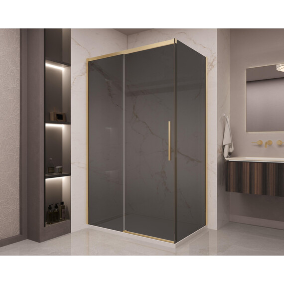 Душевое ограждение Vincea Stella 120x90 см VSR-1ST9012CGG (стекло 8 мм) брашированное золото/тонированное фото 2