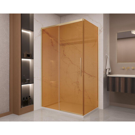 Душевое ограждение Vincea Stella 120x90 см VSR-1ST9012GSG (стекло 8 мм) брашированное золото/янтарь фото 2