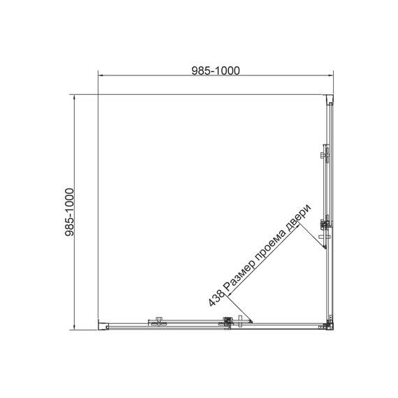 Душевое ограждение Vincea Slim 100x100 см VSS-4SL100CLG (стекло 8 мм) брашированное золото/прозрачное фото 4