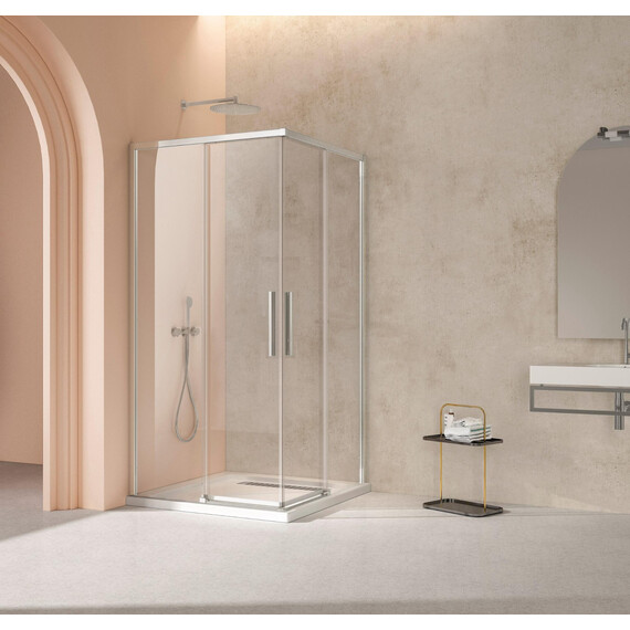 Душевое ограждение Vincea Slim 100x100 см VSS-4SL100CL (стекло 8 мм) хром/прозрачное фото 2
