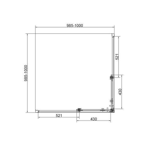 Душевое ограждение Vincea Slim 100x100 см VSS-4SL100CL (стекло 8 мм) хром/прозрачное фото 3