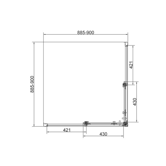 Душевое ограждение Vincea Slim 90x90 см VSS-4SL900CLB (стекло 8 мм) брашированное золото/прозрачное фото 3