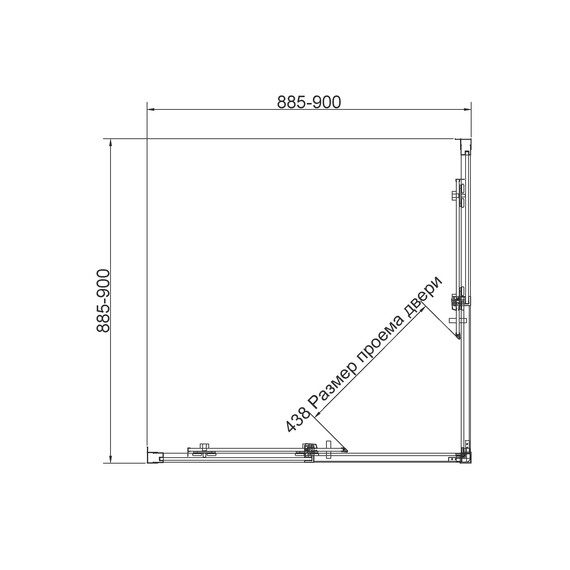 Душевое ограждение Vincea Slim 90x90 см VSS-4SL900CLB (стекло 8 мм) чёрный матовый/прозрачное фото 4