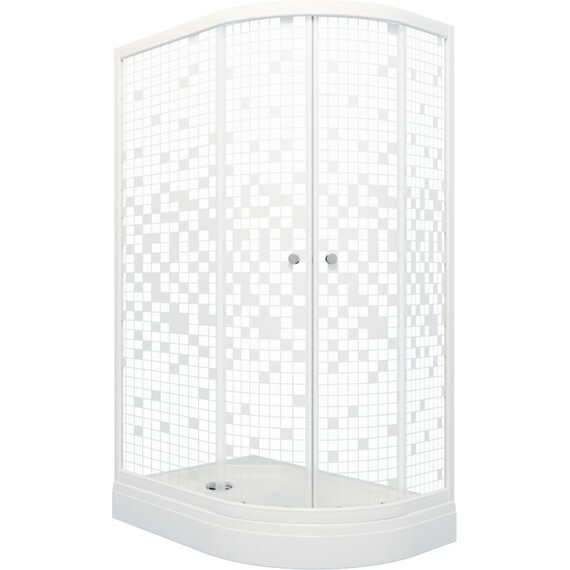 Душевое ограждение Triton Коралл 120x80 см L Щ0000061780, белый/мозаика фото 